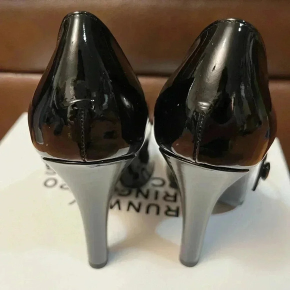 NIB Marc Jacobs Runway Mary Jane Heels Shoes Black Patent Leather 8 - Picture 4 of 9